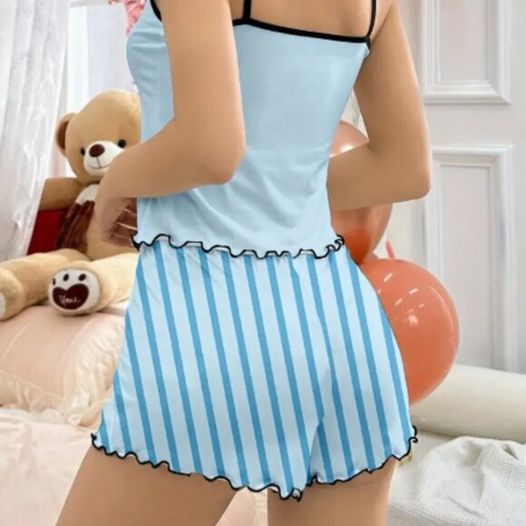 Hello Kitty Pajama Short Set Blue NWT - Picture 4 of 4
